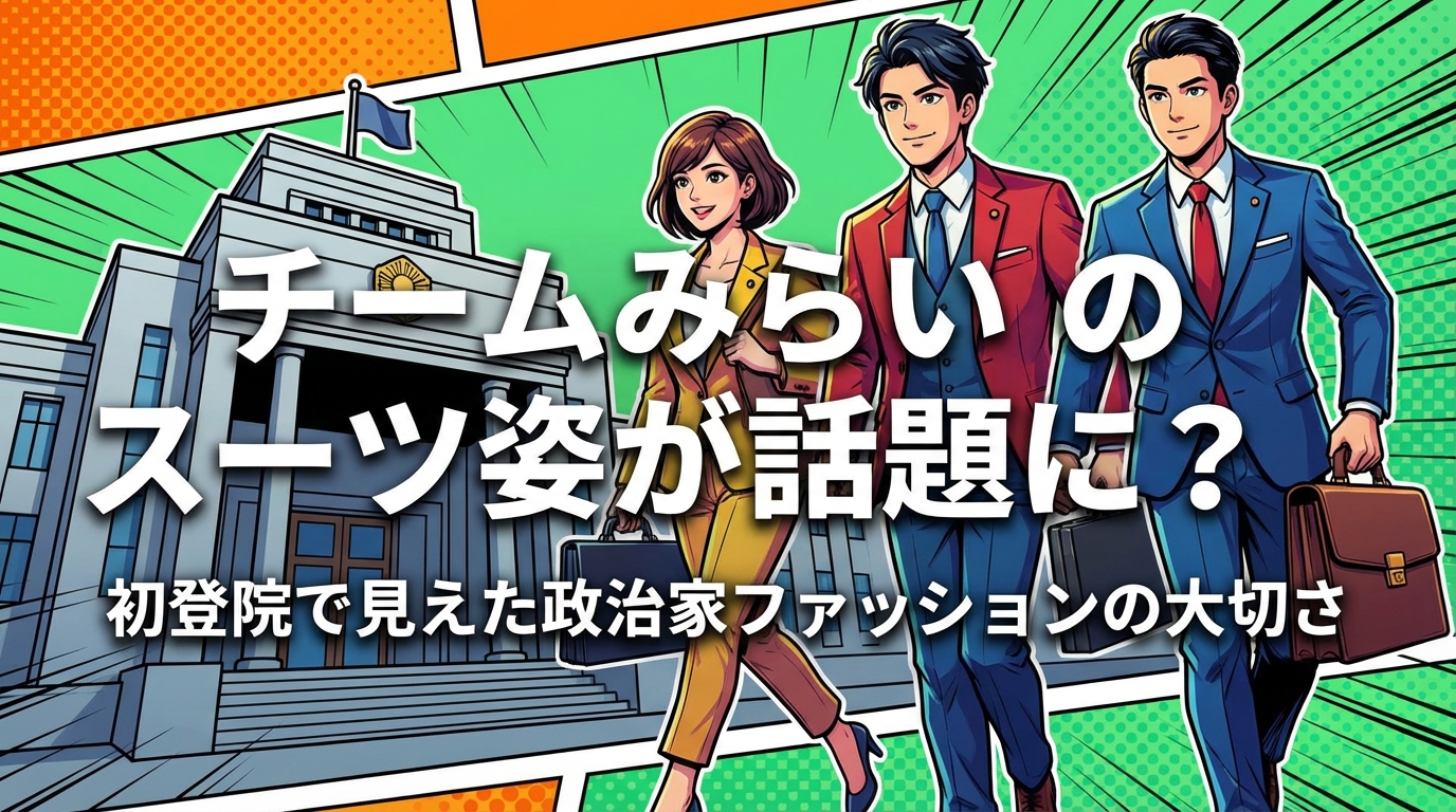 チームみらいのスーツ姿が話題に？初登院で見えた政治家ファッションの大切さ