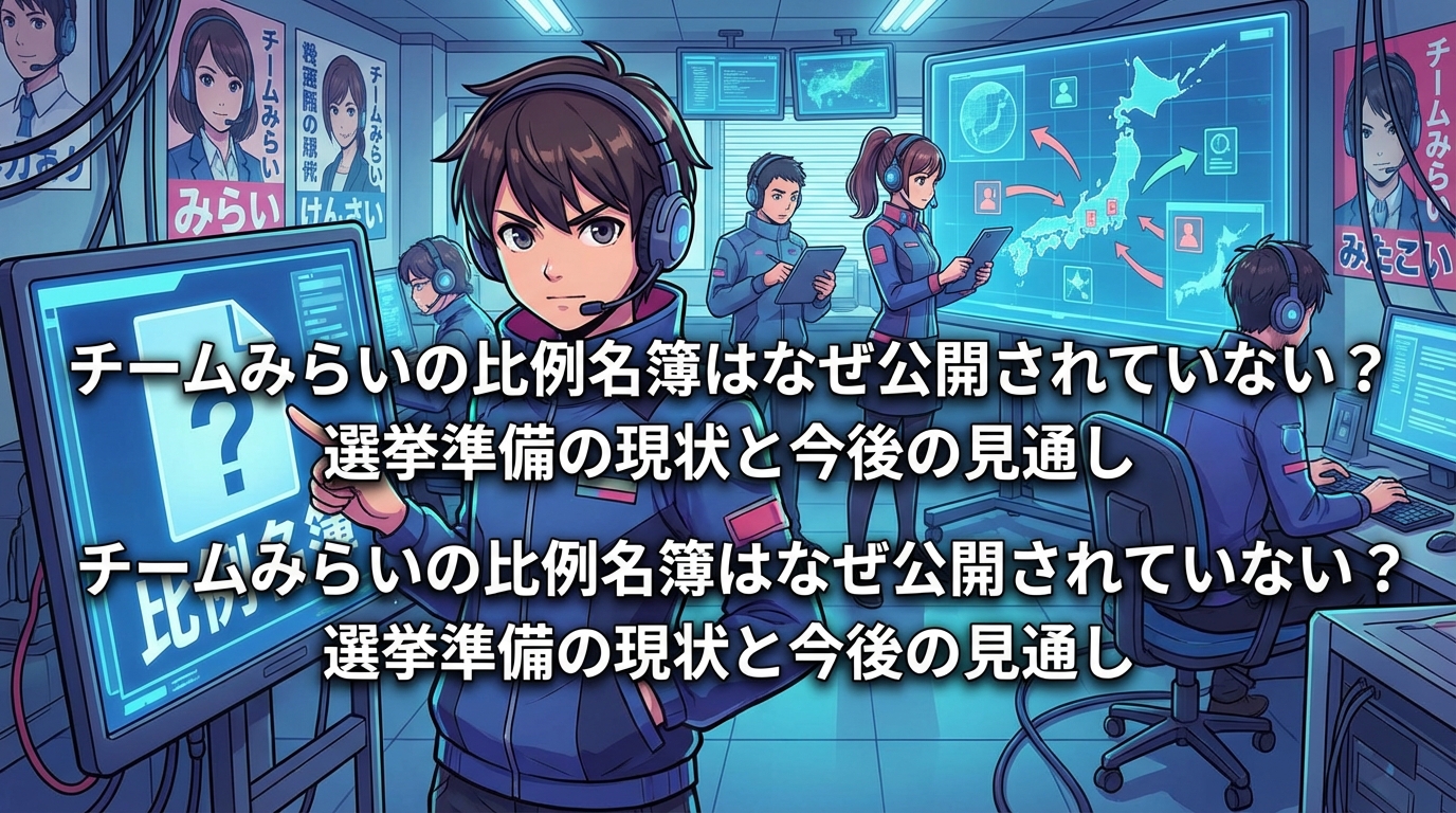 チームみらいの比例名簿はなぜ公開されていない？選挙準備の現状と今後の見通し