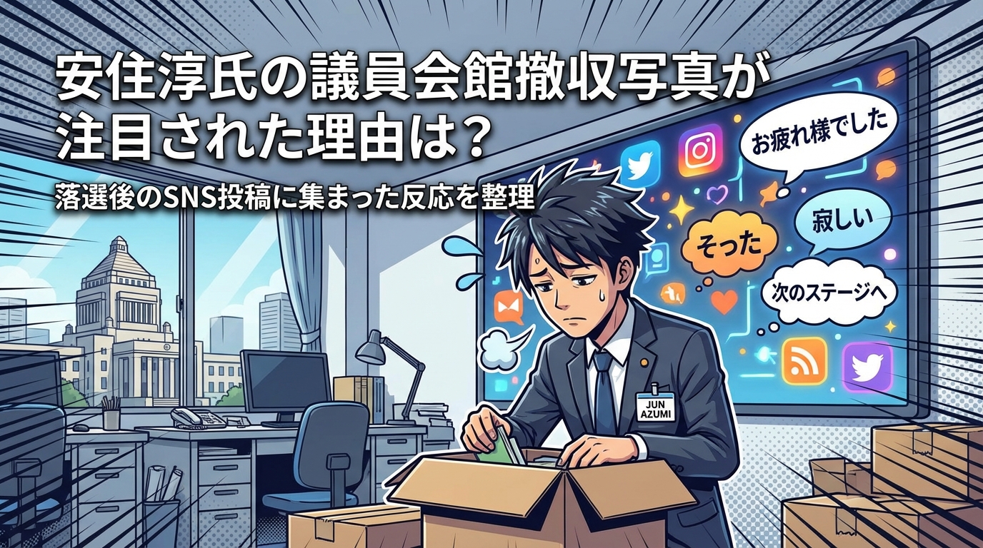 安住淳氏の議員会館撤収写真が注目された理由は？落選後のSNS投稿に集まった反応を整理