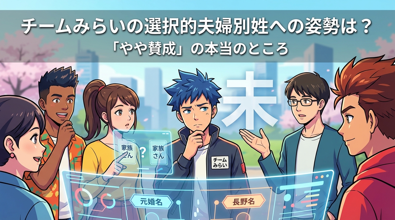 チームみらいの選択的夫婦別姓への姿勢は？「やや賛成」の本当の意味