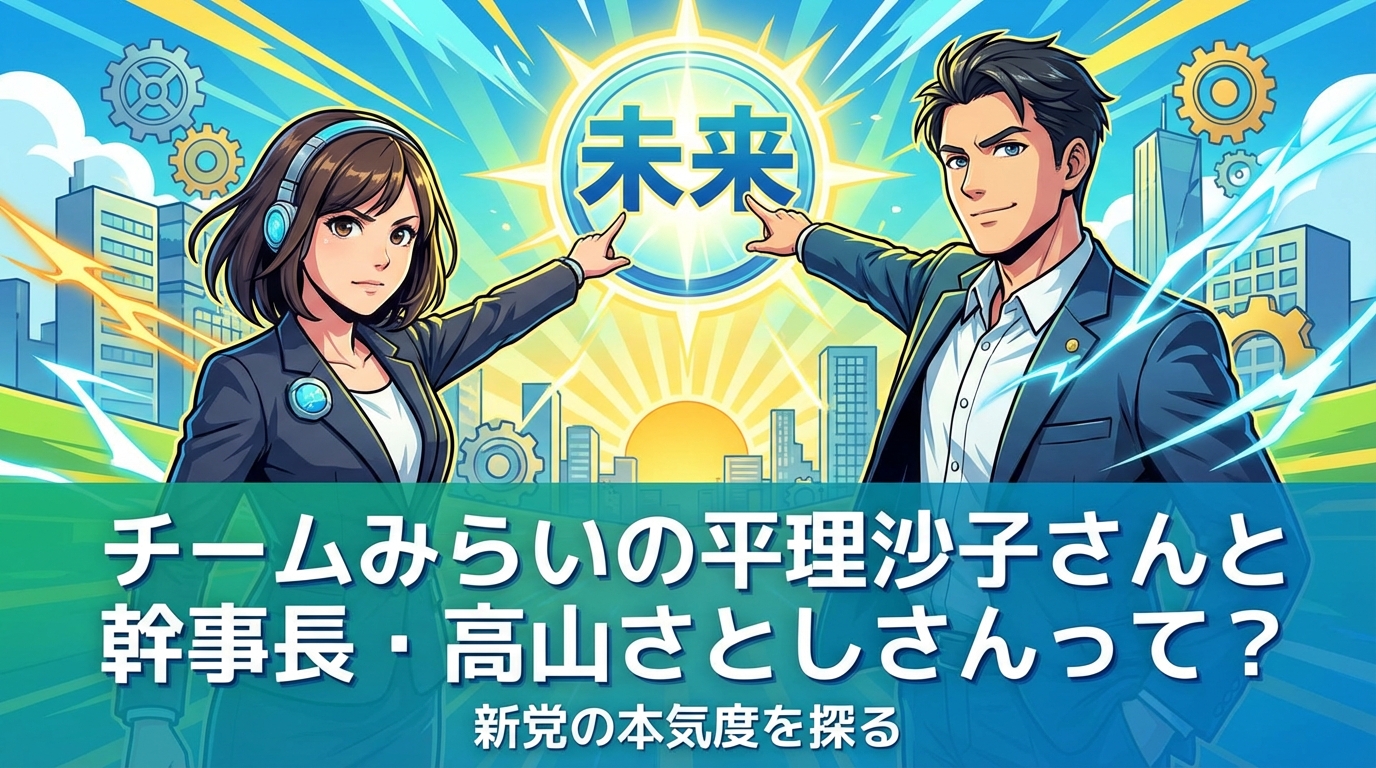 チームみらいの平理沙子さんと幹事長・高山さとしさんって?新党の本気度を探る
