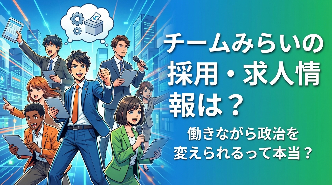 チームみらいの採用・求人情報は?働きながら政治を変えられるって本当?