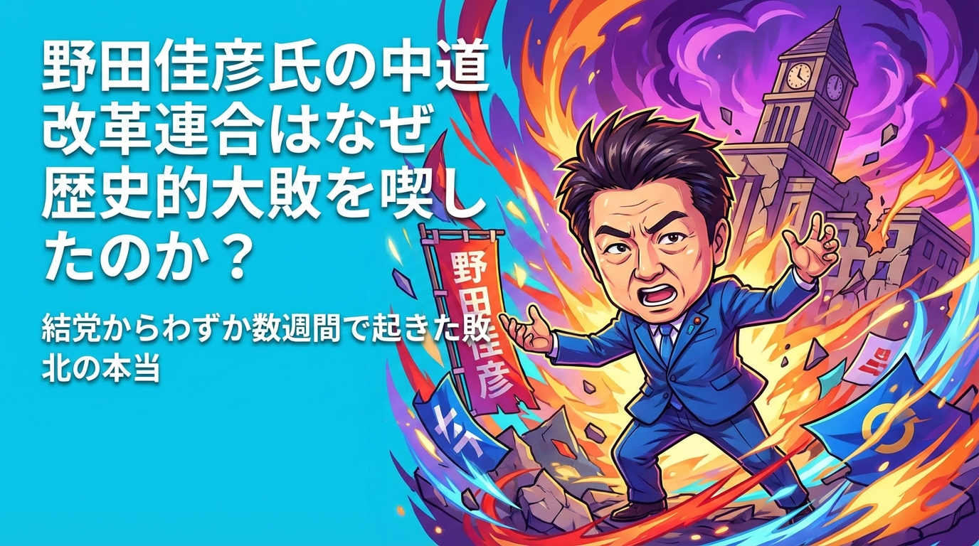 野田佳彦氏の中道改革連合はなぜ歴史的大敗を喫したのか？結党からわずか数週間で起きた敗北の本当の理由