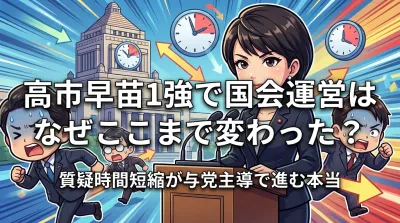 高市早苗1強で国会運営はなぜここまで変わった？質疑時間短縮が与党主導で進む本当の理由