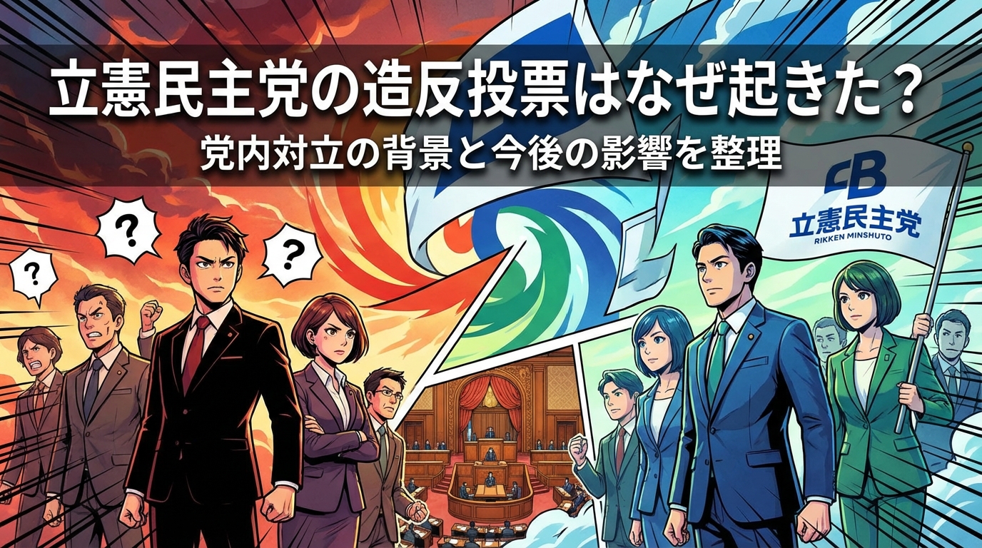 立憲民主党の造反投票はなぜ起きた？党内対立の背景と今後の影響を整理