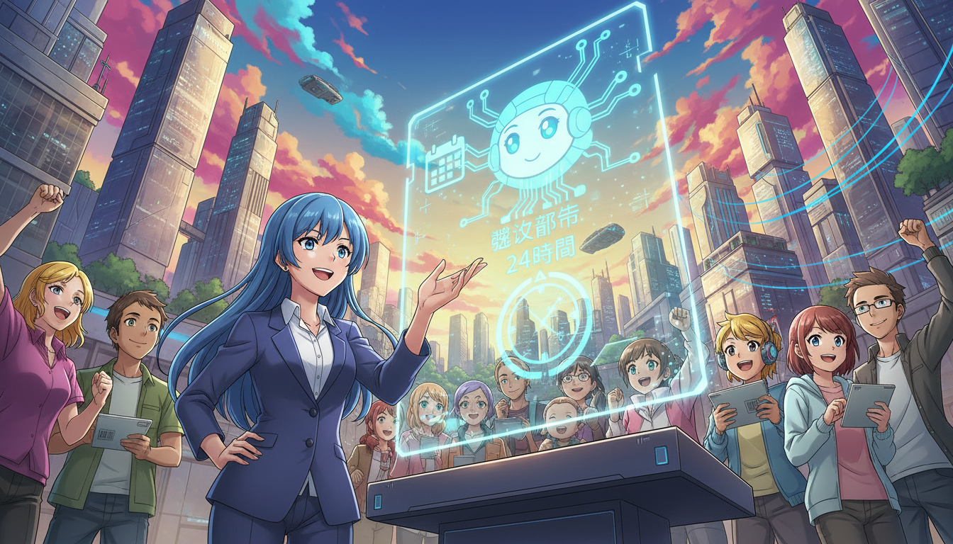 チームみらいの配信は、24時間対話できるAIと党首の週次報告が柱